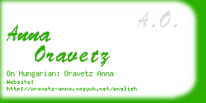 anna oravetz business card